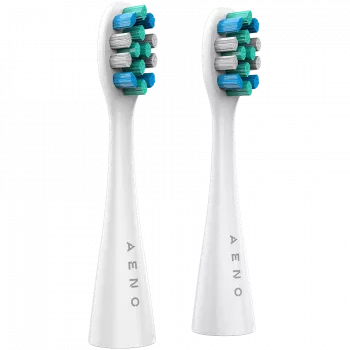 AENO Replacement toothbrush heads, White, Dupont bristles, 2pcs in set (for ADB0007/ADB0008)
