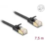 Network Cable DeLOCK RJ45 Cat.6A plug to plug U/FTP 7.5m Black