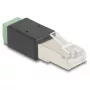 DeLOCK RJ45 plug to Terminal Block Adapter 2 pin 66604 Black Green
