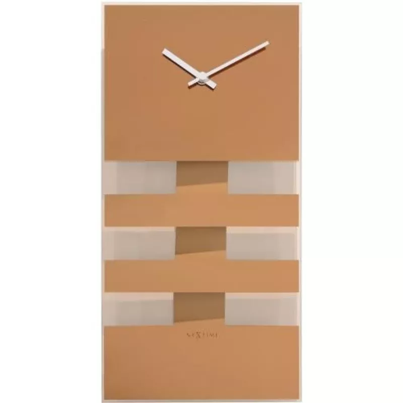 NeXtime klok 2855co Bold Stripes, 38x19 cm, Wall, Copper