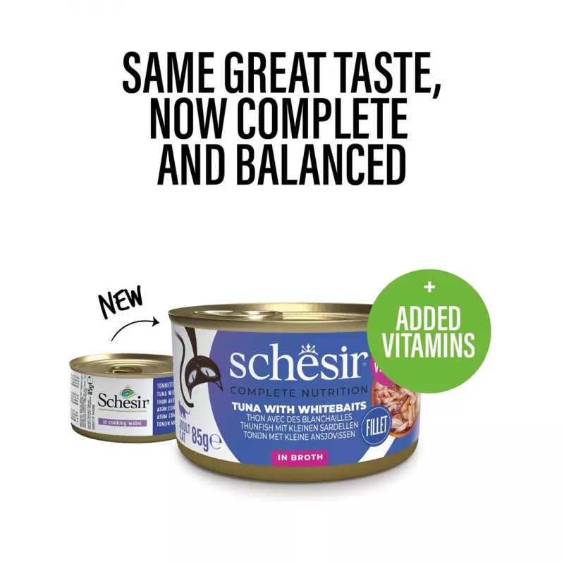 SCHESIR in cooking water Tuna with whitebait - wet cat food - 85 g