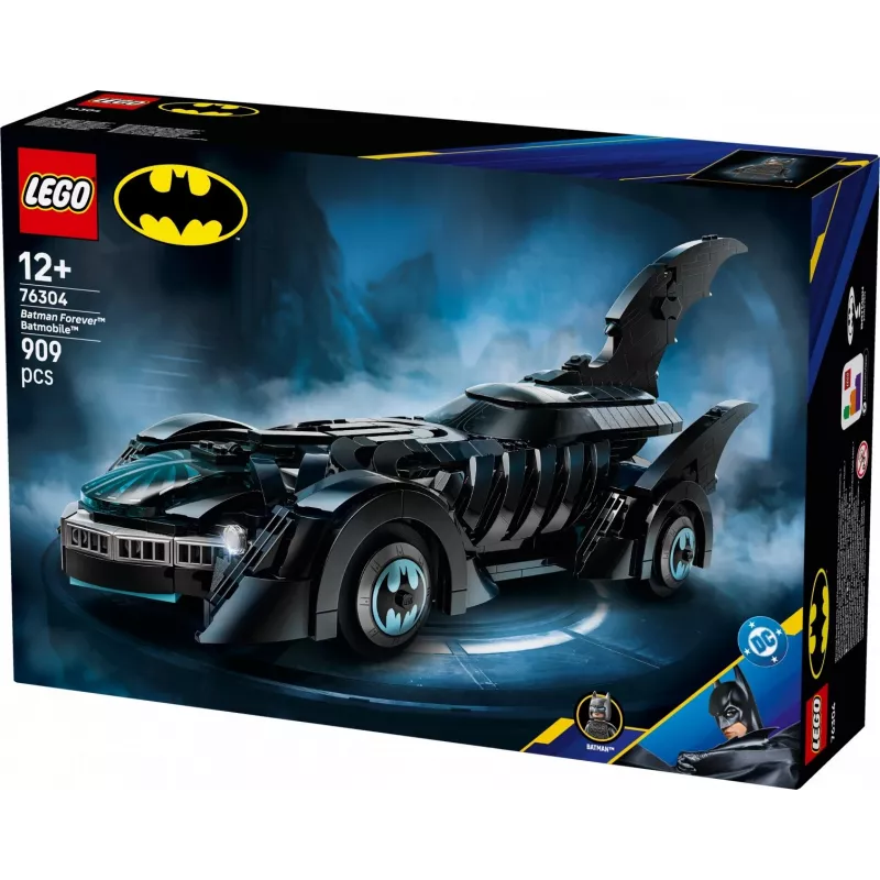 LEGO construction set DC Super Heroes Batman Forever Batmobile 76304 — 909 pieces, 1 minifigure, recommended age 12+