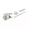 Keystone module DELOCK RJ45 to LSA Cat.6A shielded tool-free, flat, silver/white, with dust cap