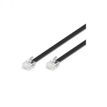 Wentronic Goobay Modular Connection Cable, Black, 3m - RJ12 Plug (6P6C) to RJ12 Plug (6P6C) (50321)