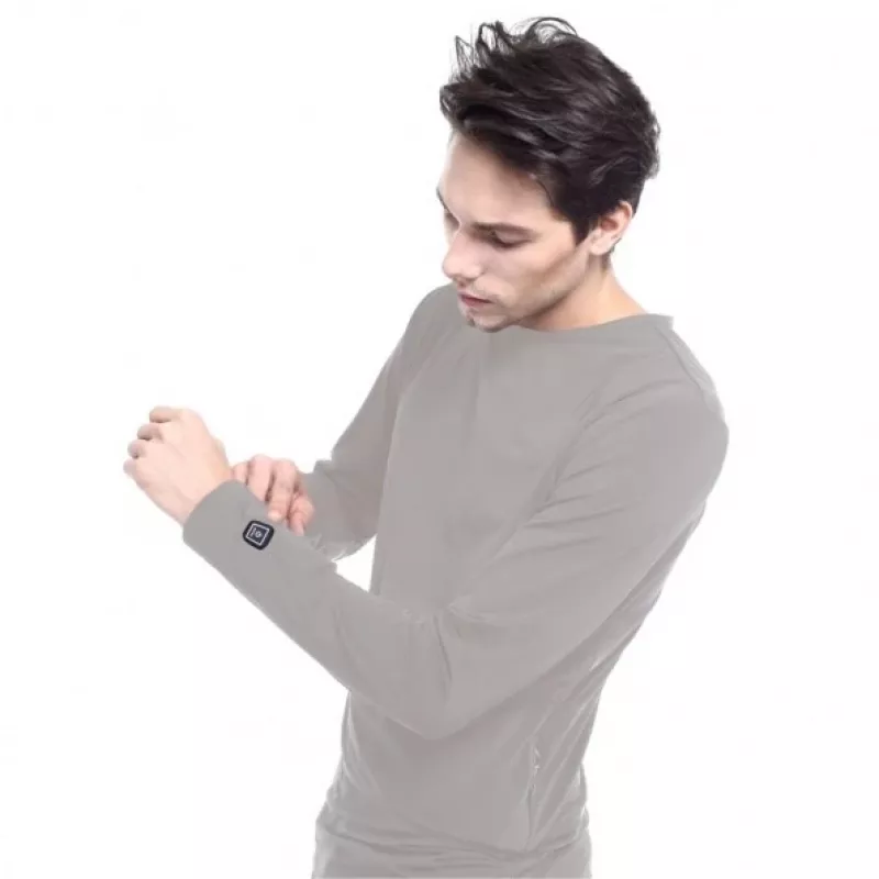 Blouse Glovii GJ1GL Crew neck Long sleeve Grey Elastane Polyester