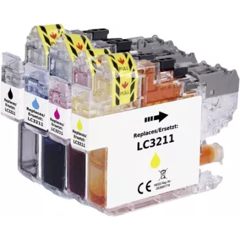 Renkforce Ink Combination-Pack replaces Brother LC-3211 (LC3211VALDR) compatible Black, Cyan, Magenta, Yellow RF-I-B-LC3211BKCMY RF-5718882 (RF-5718882)