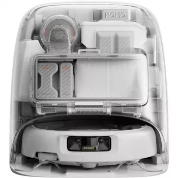 Robot vacuum and wet mop DJI ROMO P (Water Tank Version) — Grey/White, 0.26 L dust, 4 L clean / 3.2 L dirty water, 5000 mAh battery