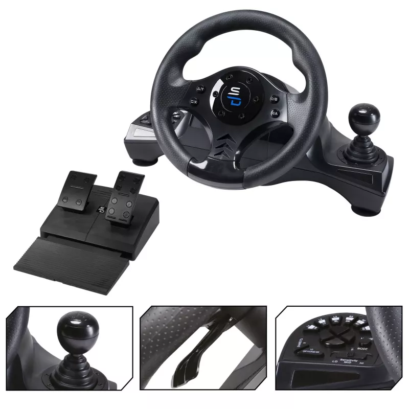 Steering Wheel + Pedals Subsonic SA5156-NG 270° Rotation USB Black