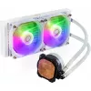 Liquid cooling kit Cooler Master MasterLiquid 240L Core ARGB White — 240 mm radiator, 120 mm fans, supports LGA1700/AM5/AM4 and older sockets