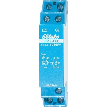 Eltako Impulse Switch ES12-110, 1 Normally Open Contact + 1 Normally Closed Contact 16 A, 8 - 230 V/UC or 230 V