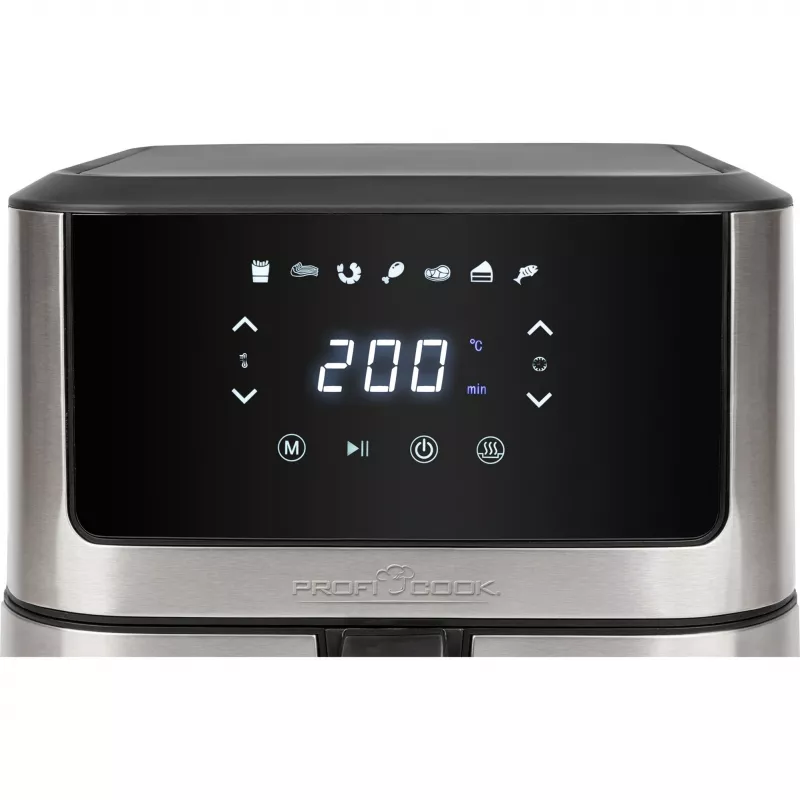 ProfiCook PC-FR 1269 H hot air fryer, 8 L, 1800 W, 80-200 °C, stainless steel/black