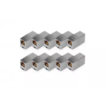 Digitus CAT 5e RJ45 Modular Coupler 10 pieces Gold Plated Silver