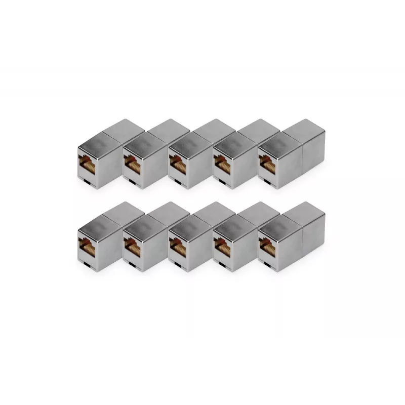Digitus CAT 5e RJ45 Modular Coupler 10 pieces Gold Plated Silver