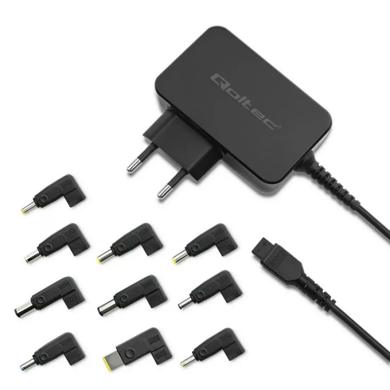 Universal power adapter QOLTEC 52414 65W with 10 interchangeable plugs