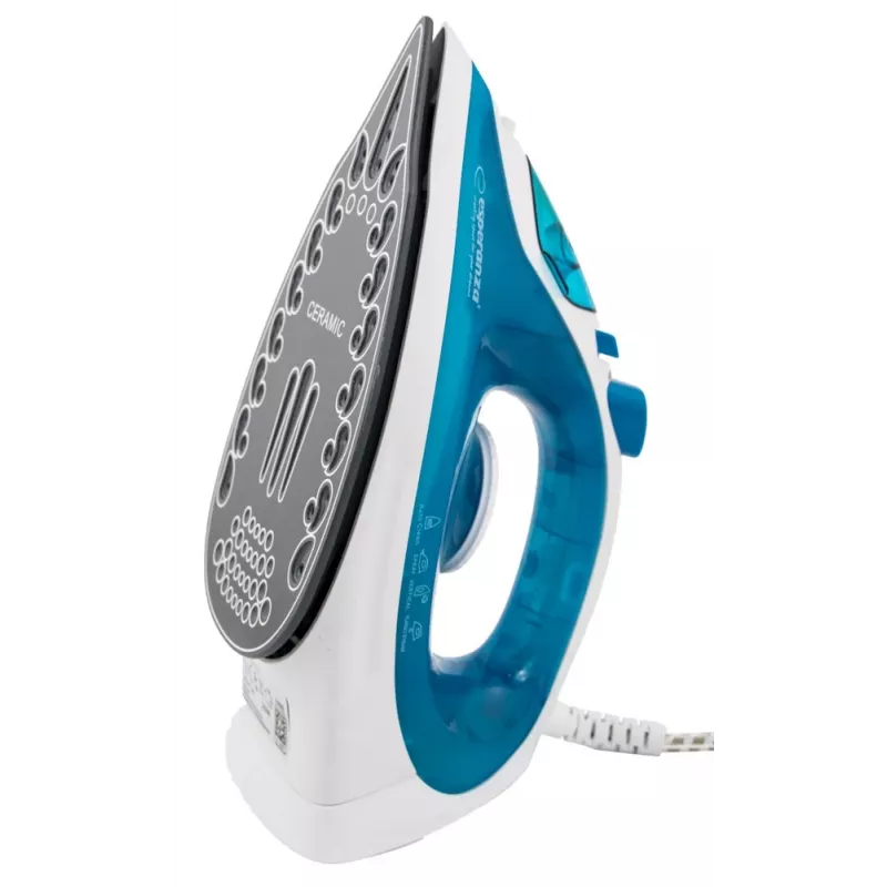 Esperanza EHI002 Slider Steam Iron, 2200 W, Ceramic Soleplate, Vertical Steam, White/Blue