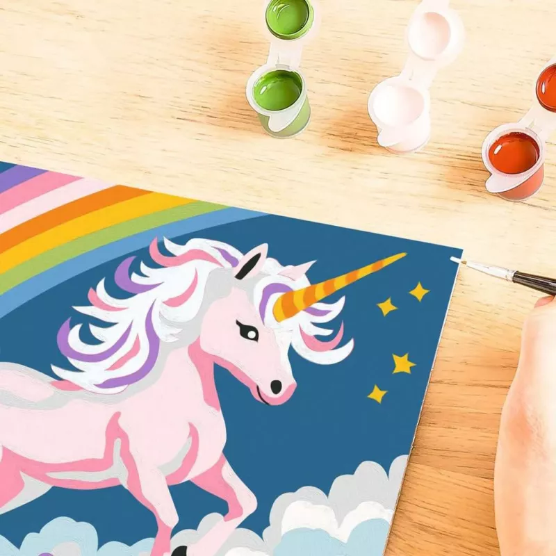 Paint-by-numbers kit Ravensburger CreArt Pink Unicorn painting