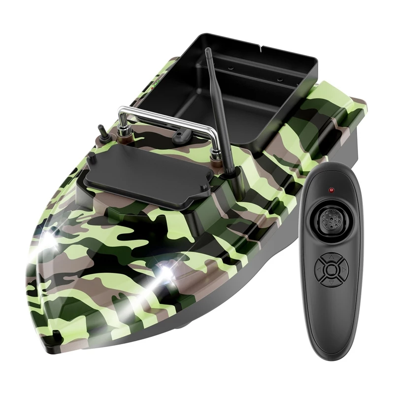Bait boat Flytec V050 with 12000mAh battery, camo green — radio-controlled baiting vessel