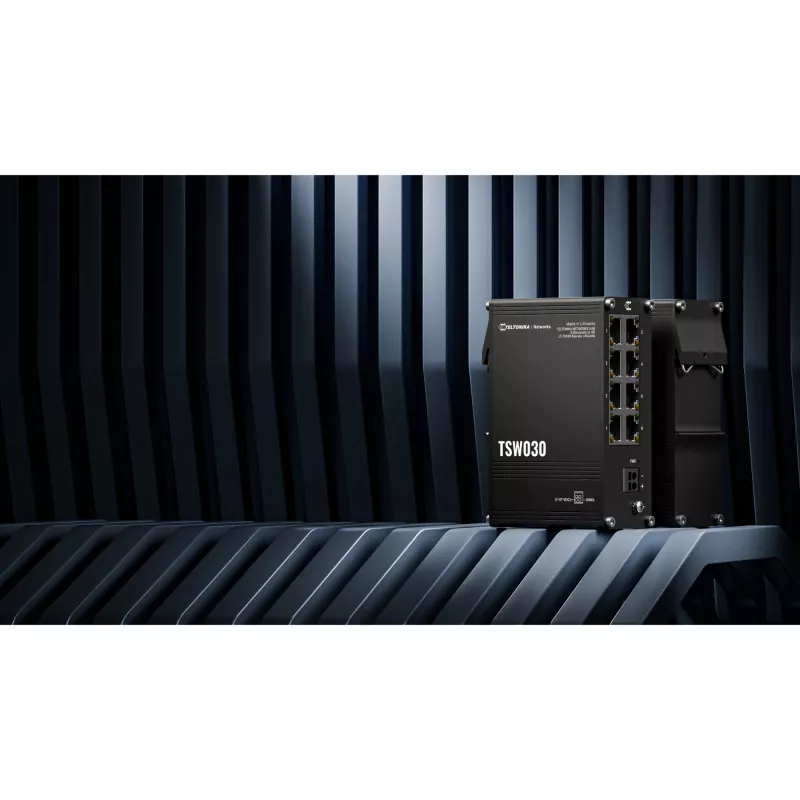 Teltonika TSW, Unmanaged 8 Port Industrial Ethernet Switch