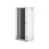 Lanberg WF01-6427-10S 27U 19 inch Wall-Mount Rack Cabinet 600x450mm, Tempered Glass Door, IP20, 60kg Load, White RAL9003, Flat-Pack