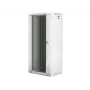 Lanberg WF01-6427-10S 27U 19 inch Wall-Mount Rack Cabinet 600x450mm, Tempered Glass Door, IP20, 60kg Load, White RAL9003, Flat-Pack