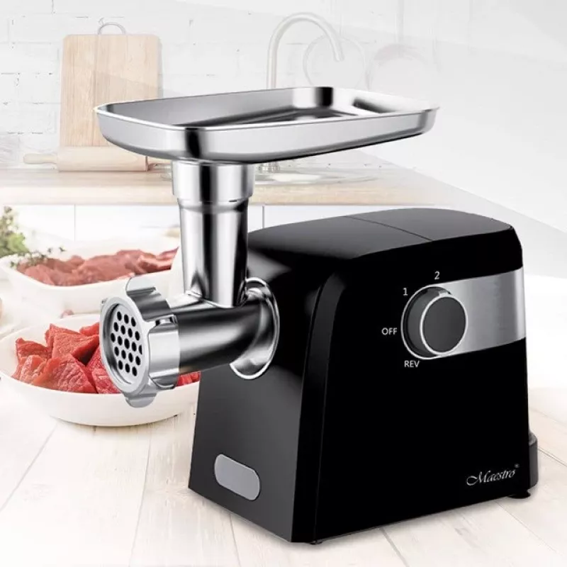 Electric meat grinder Maestro MR-854, 1500 W, 2 speeds, 3 strainers, sausage nozzle, black