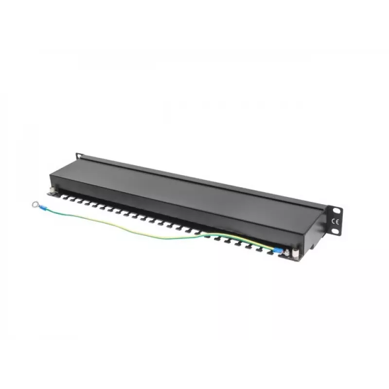 Lanberg PPS5-1024-B 24-Port Cat5e Shielded Patch Panel 1U 19 inch Rack Mount Black