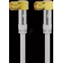 Goobay SAT Antenna Cable (135 dB Type), 4x Shielded, 1 m, White - Gold-Plated, F-Plug 90° > F-Plug 90° (70481)