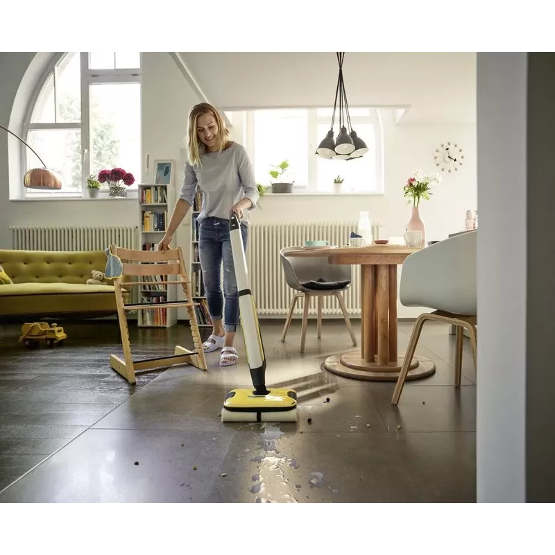 Kärcher FC 7 Cordless Electric broom Battery Dry&wet Bagless Silver, Yellow