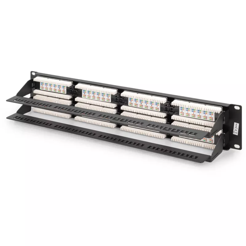 DIGITUS - Patch Panel - RJ-45 X 48 - Grey, RAL 7035 - 2U - 48 Ports (DN-91648U)