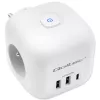 Power strip QOLTEC 52548 with 3×AC sockets and USB port