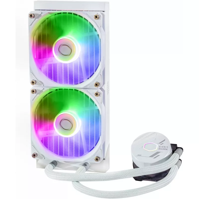 Liquid cooling kit Cooler Master MasterLiquid 240L Core ARGB White — 240 mm radiator, 120 mm fans, supports LGA1700/AM5/AM4 and older sockets
