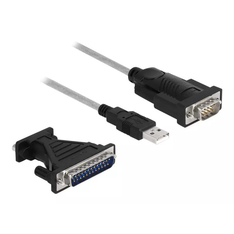 DeLOCK Adapter USB 2.0 Type-A to Serial RS-232 D-Sub 9 + D-Sub 25