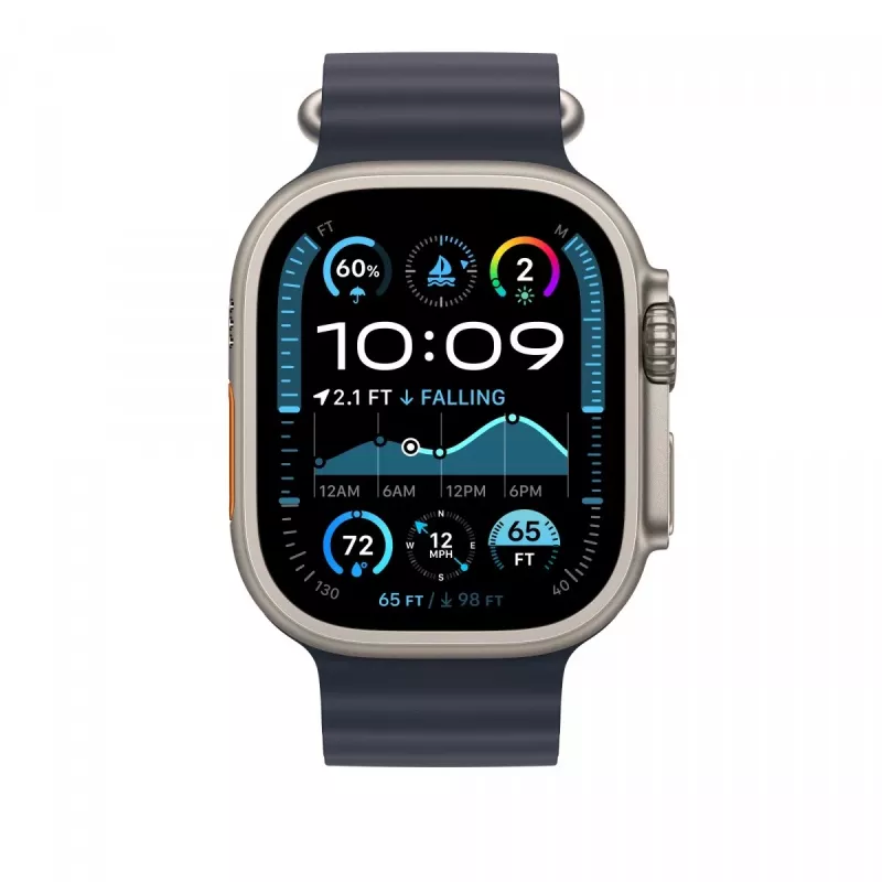 Band Apple 49mm Navy Ocean Band Extension Natural Titanium Finish