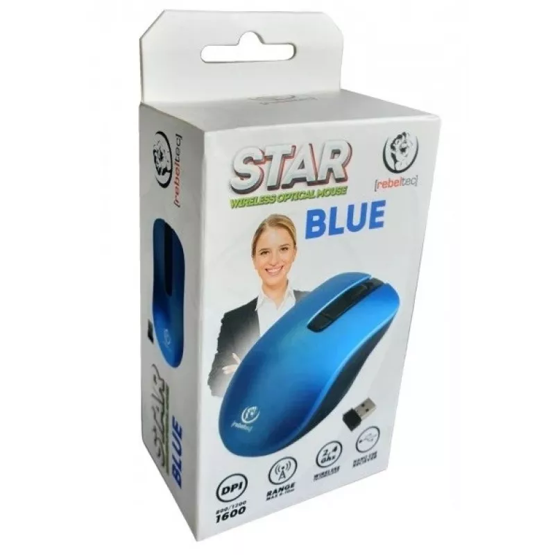 Optical wireless mouse Rebeltec STAR blue RBLMYS00057 interface
