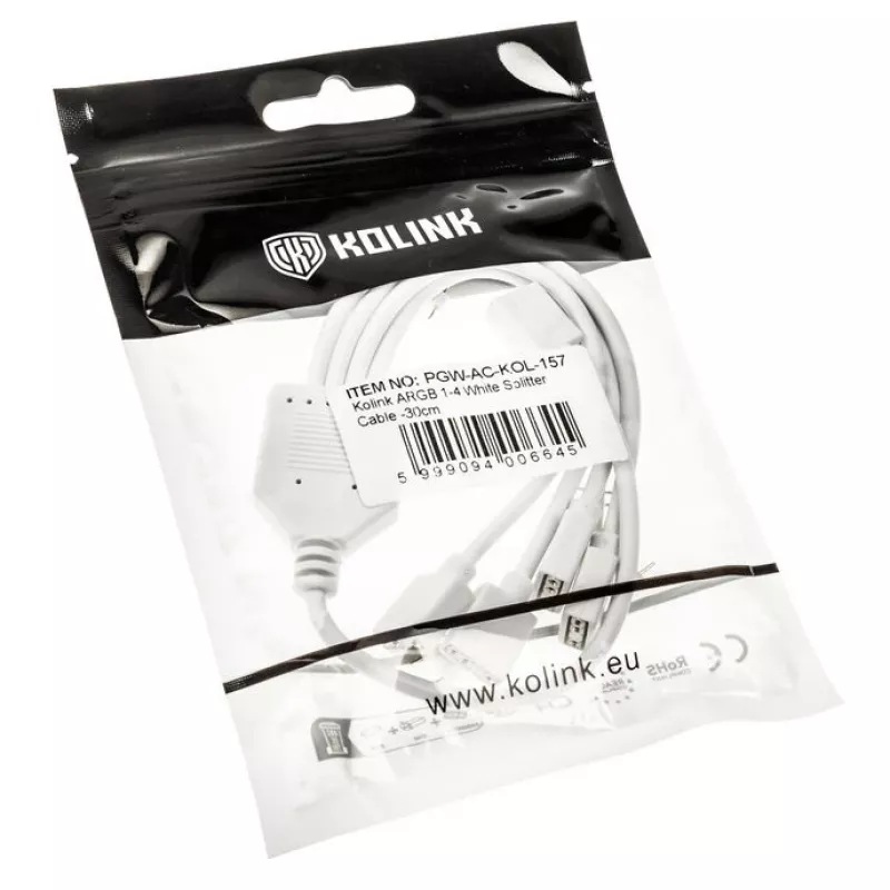 ARGB splitter cable Kolink PGW-AC-KOL-157 30 cm white for 3-pin 5V ARGB headers