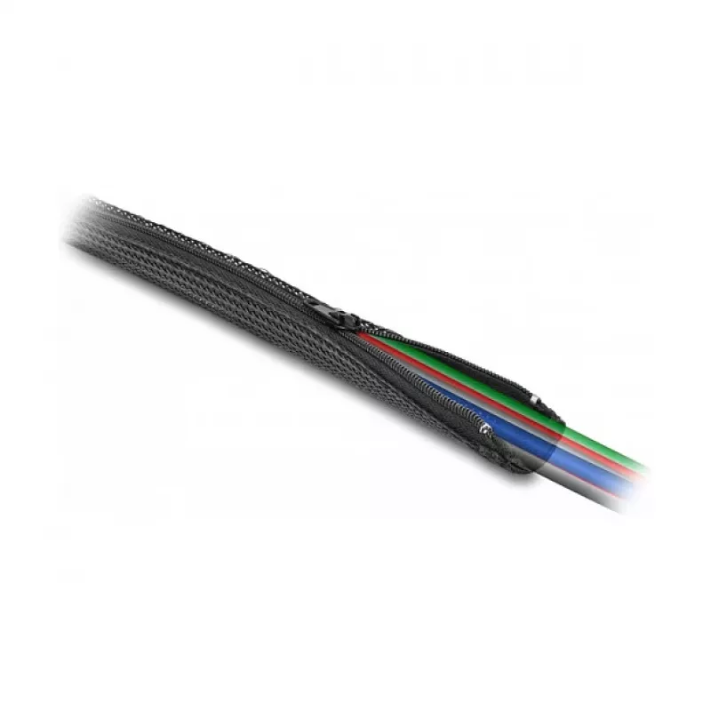 DeLOCK Braided Sleeve 3m x 50mm Black Heat-Resistant