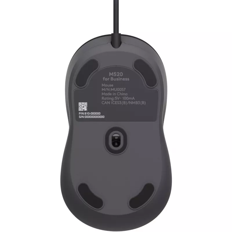 Logitech Signature Wired M520 for Business Optical Wired Mouse USB-C Plug-and-Play Windows/Mac/Chrome/PC/laptops - Graphite