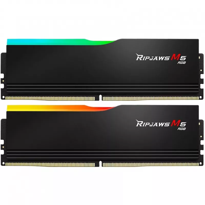 DIMM 32 GB DDR5-6000 (2x 16 GB) Dual-Kit, Arbeitsspeicher schwarz, F5-6000J3636F16GX2-RM5RK, Ripjaws M5 RGB, INTEL XMP