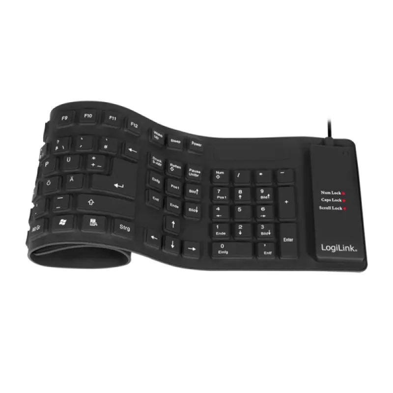 Keyboard LogiLink ID0019A Universal USB QWERTZ German Black