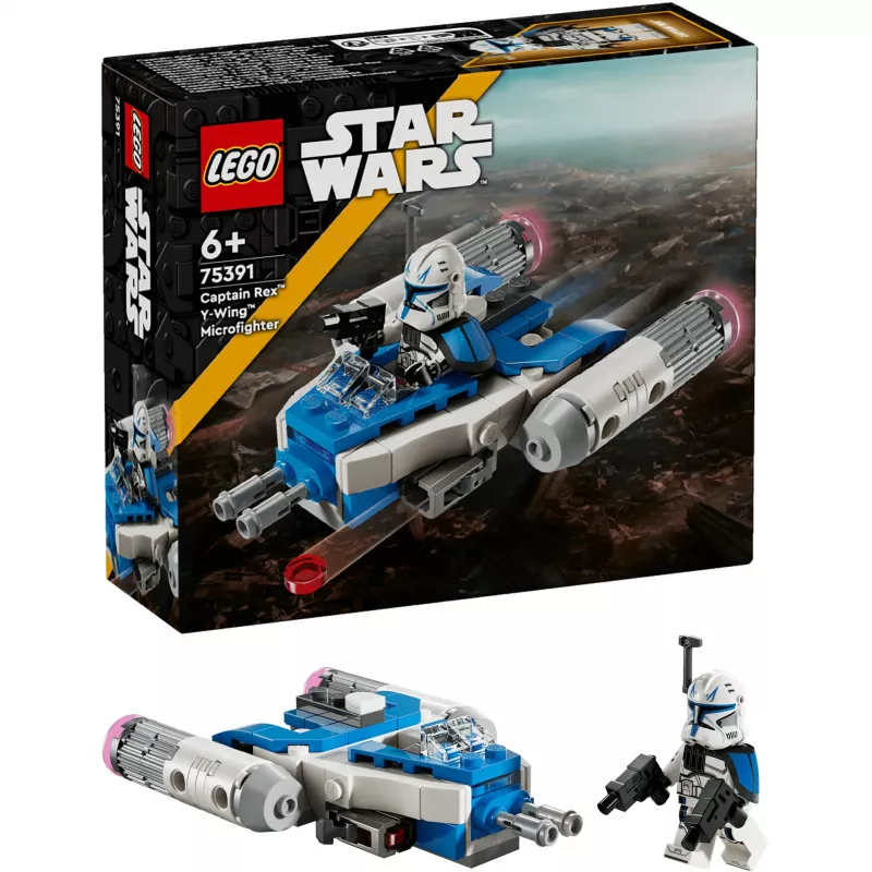 LEGO Star Wars Captain Rex Y-Wing Microfighter Collectible the Clone Wars Starship Vehicle Toy with a Character Minifigure for 6 Plus Year Old Boys &