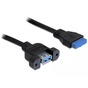 USB 3.0 F/F Cable DeLOCK 83118 0.5m Black