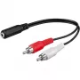 Wentronic Goobay 3,5mm-jack-/RCA-Adapter Cable, Black, 0.2 m - jack 3,5 mm-Socket (3-Pin, Stereo) > 2x RCA-Plug (Audio left/right) (50092)