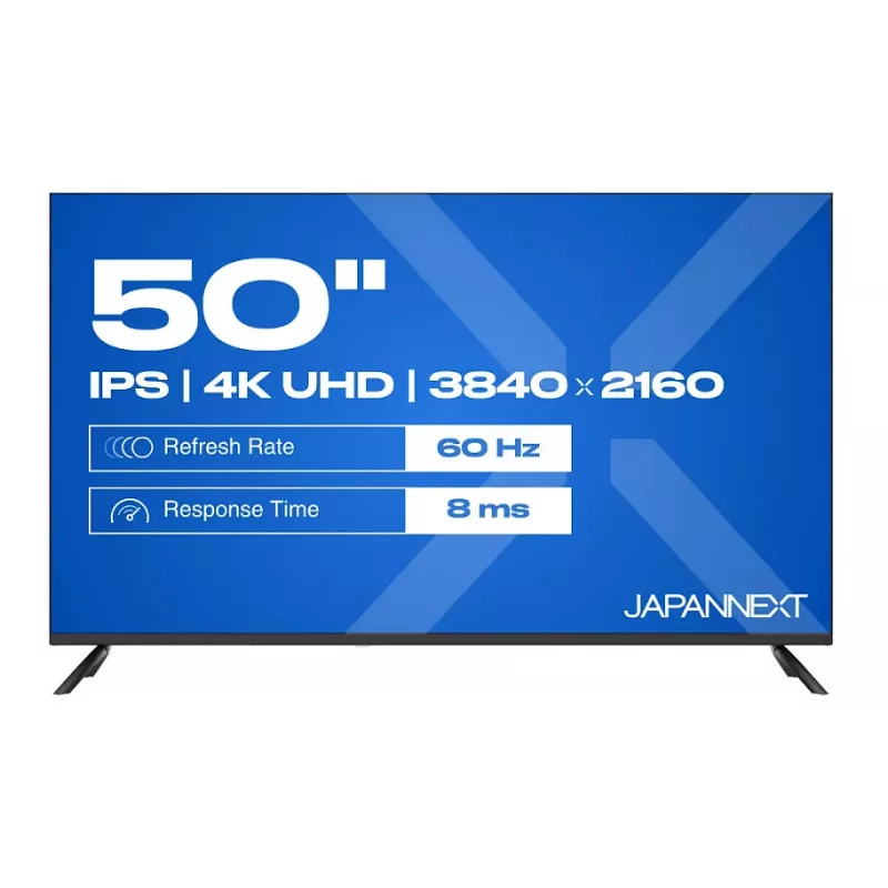 JAPANNEXT JN-IPS500UHD60F 50 inch IPS UHD Monitor 4K 60Hz 3x HDMI DisplayPort Speakers VESA