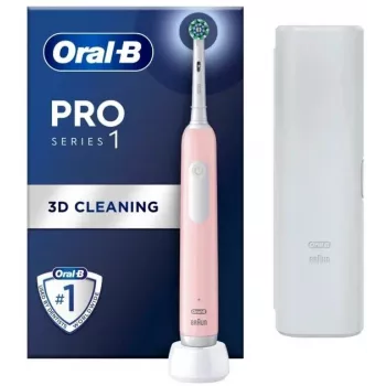 Electric toothbrush Oral-B Pro Series 1 pink — rechargeable, 3D cleaning action