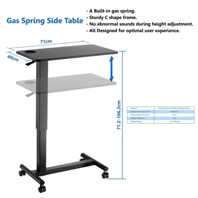 Adjustable Height Table up up Forseti B-1-20TMF Black — height-adjustable workstation table
