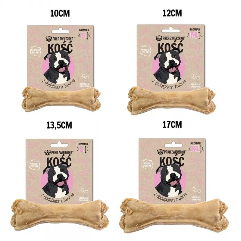 Dog treat bone PAKA ZWIERZAKA M 12 cm, 55 g — tripe additive, grain-free, hypoallergenic