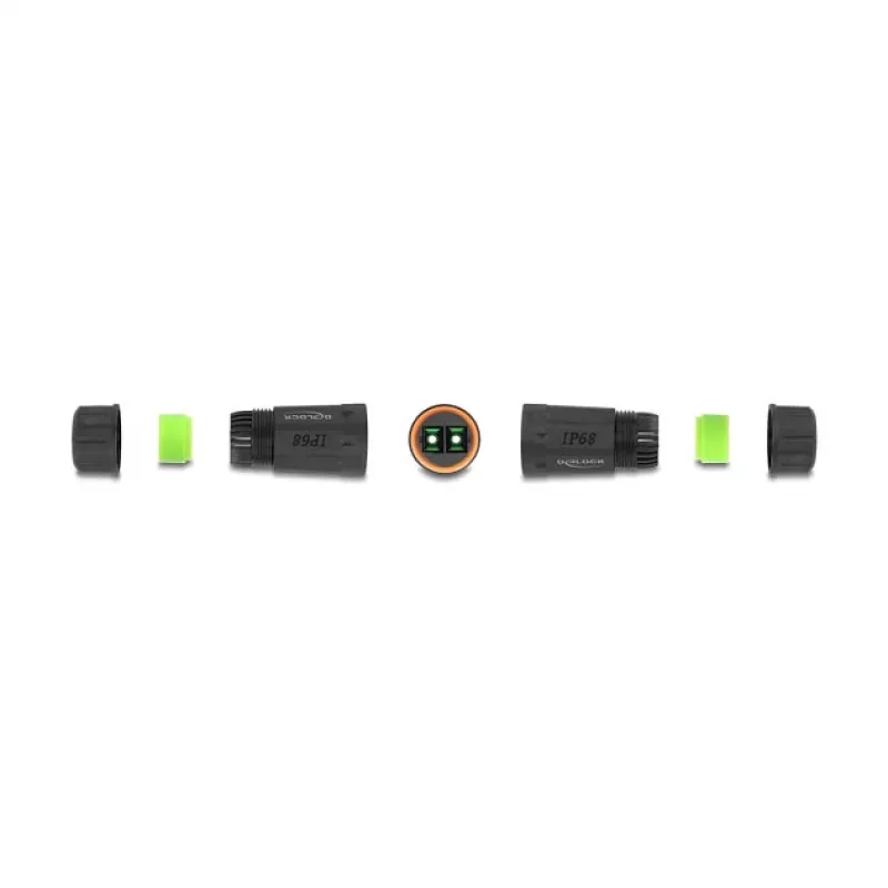 DeLOCK Optical Fiber Cable Connector SC Duplex female to SC Duplex female APC IP68