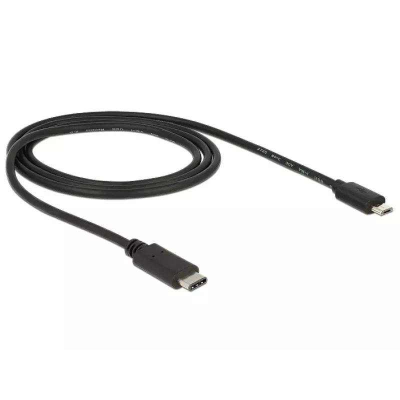DeLOCK - USB Cable - 5-pin Micro-USB Type B (M) - 24-Pin-USB Type C (M) - 1,0m (USB 3,1) - Black (83602)