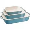 Staub 40508-172-0 Ceramic Rectangular Bakeware Set, 3-Piece, Antique Turquoise