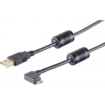 USB Cable S/CONN 13-10001 USB 2.0 1m Black